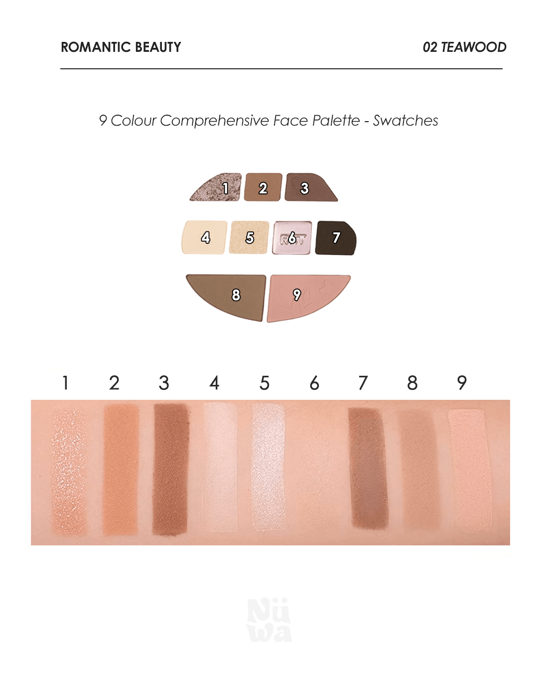 Floral Comprehensive Makeup Palette 02 Teawood - Nüwa BeautyRomantic Beauty