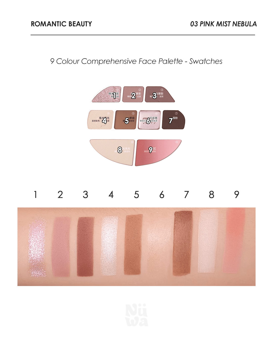 Floral Comprehensive Makeup Palette 03 Pink Mist Nebula - Nüwa BeautyRomantic Beauty