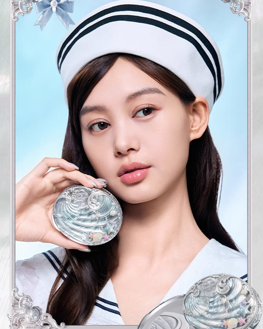 Shell's Jewel Baked Powder 01 Cloudy Blue - Nüwa BeautyFlower Knows