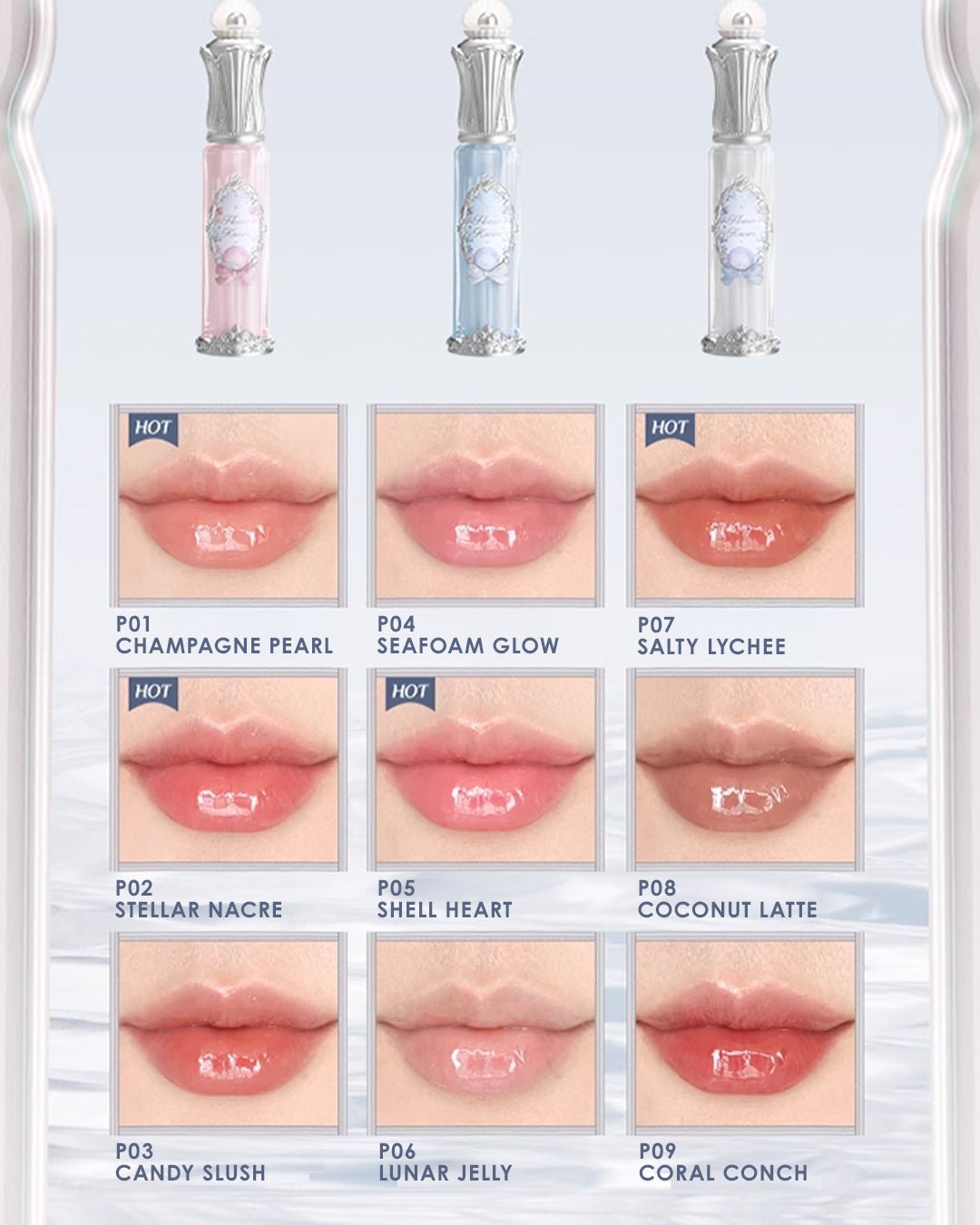 Shell's Jewel Nourishing Lip Glaze P04 Seafoam Glow - Nüwa BeautyFlower Knows