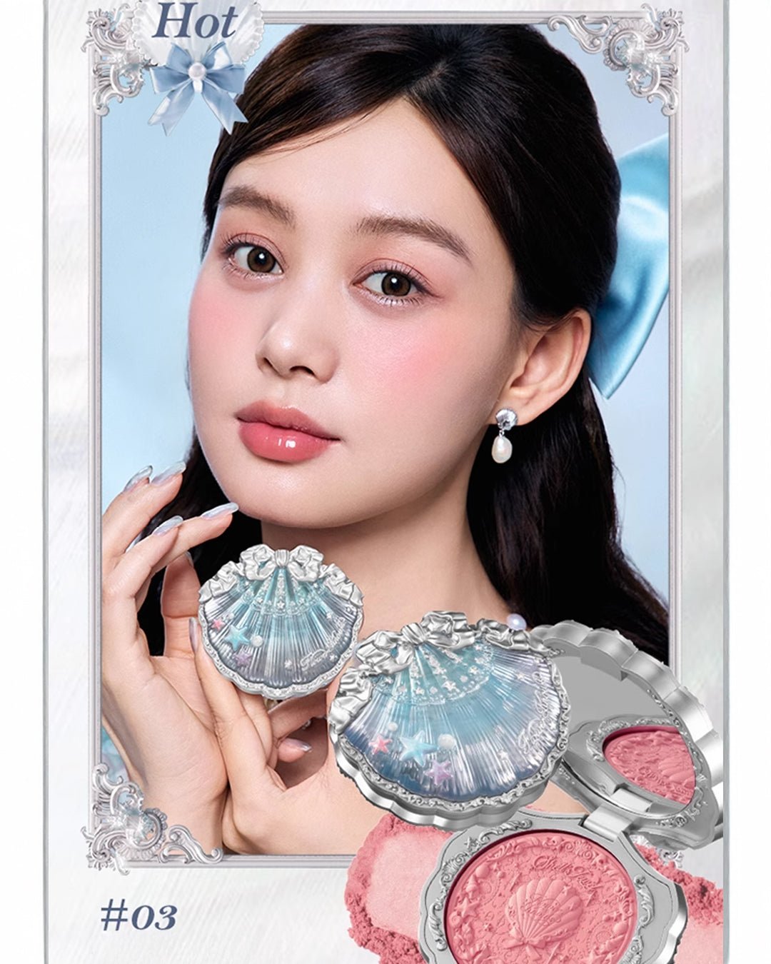 Shell's Jewel Silk Satin Blush 03 Coral Seashell - Nüwa BeautyFlower Knows