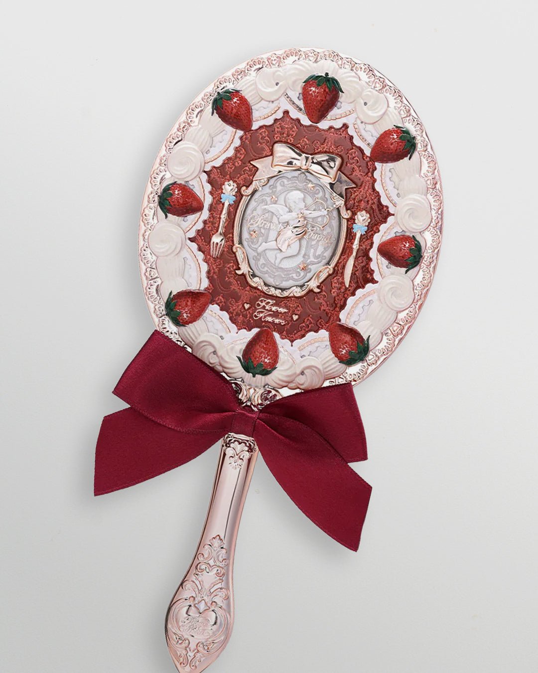 Strawberry Cupid Hand Mirror - Nüwa BeautyFlower Knows