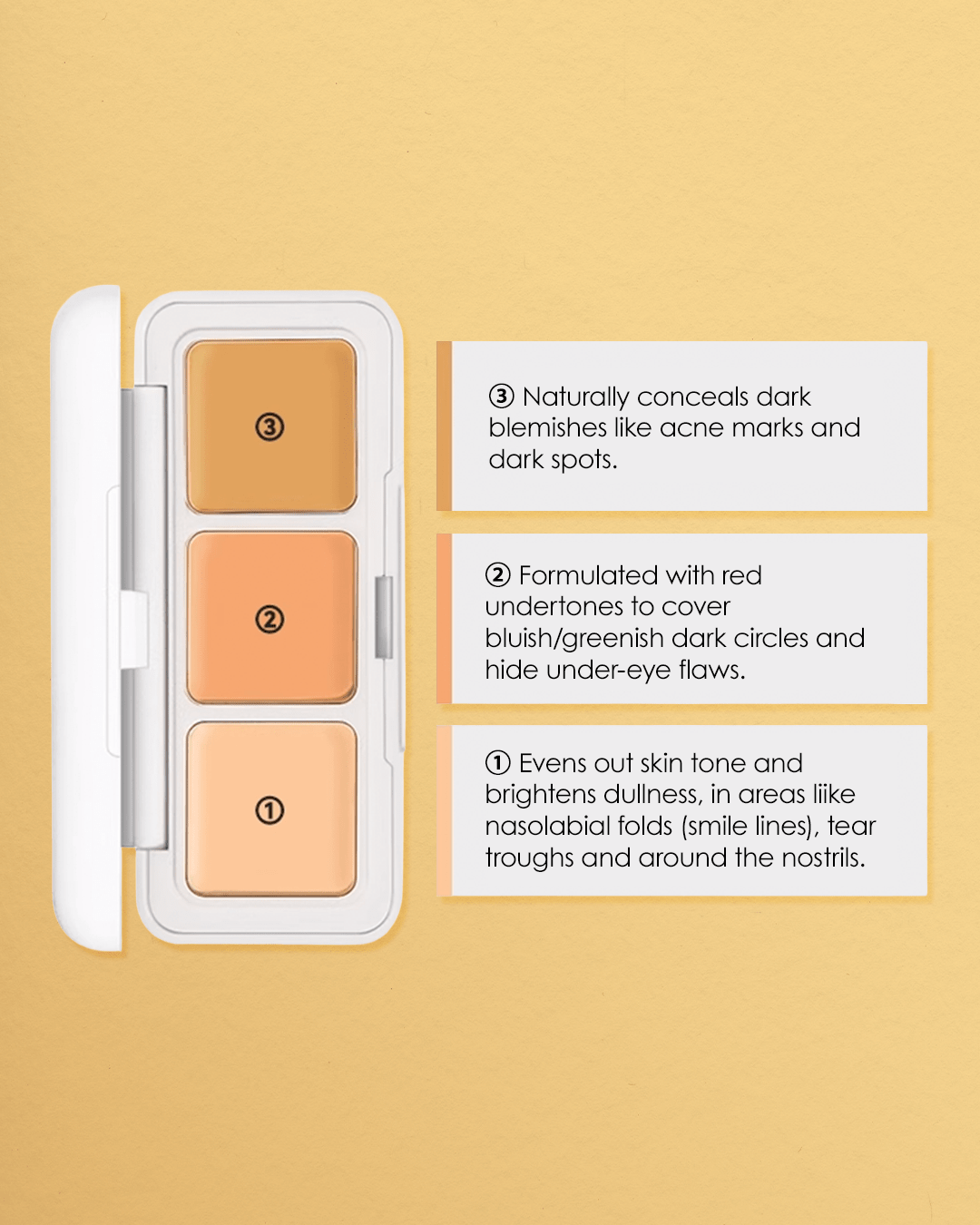 Three Little Cheese Concealer Palette - Nüwa BeautyKato - Kato